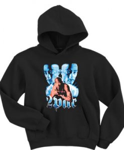 2pac Blue Font Hiphop Hoodie