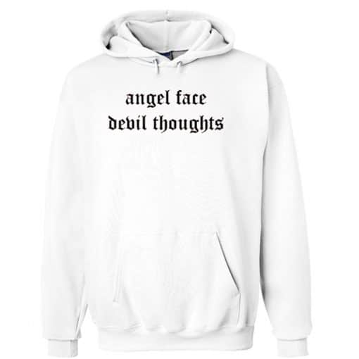 angel and devil hoodie black and white