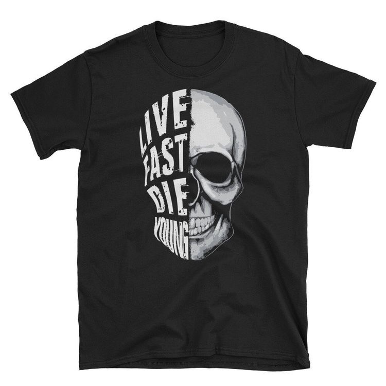 Die young half skull T-shirt