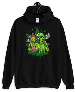 Alien Couple Smoke weed Hoodie