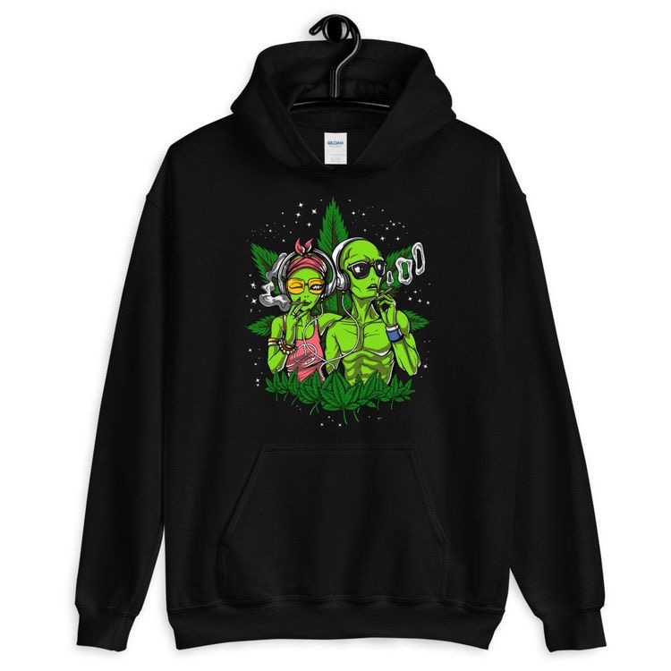 Alien Couple Smoke weed Hoodie