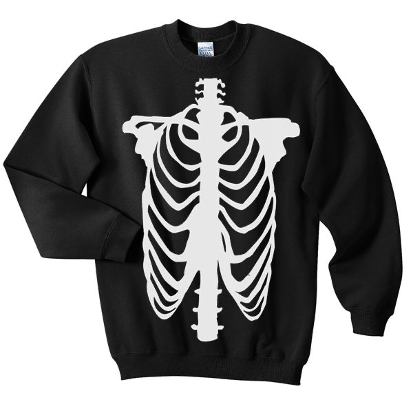 skeleton hands holding pumpkins sweatshirt