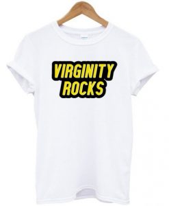 Virginity Rocks Yellow White T-shirt