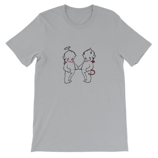 Angel and Devil Baby T-Shirt Grey