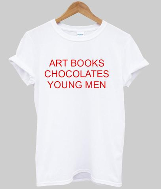 Art Books Chocolates Young Men T-shirt Art Books Chocolates Young Men T-shirt