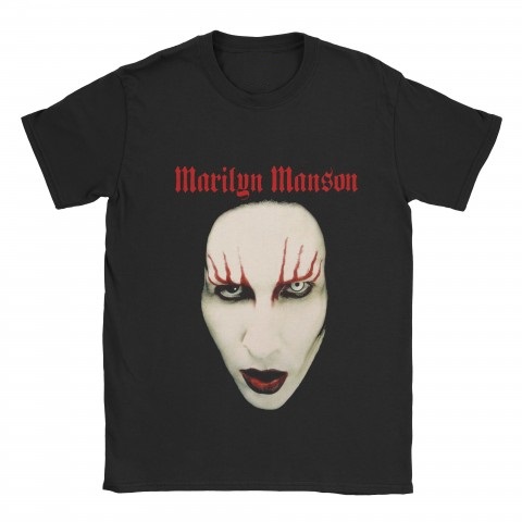 Marilyn Manson Big Face Red Lips T-shirt