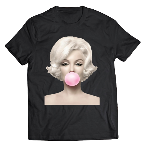 t shirt marilyn monroe bubble gum