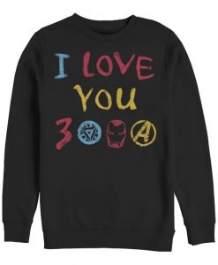 Avengers Endgame Iron Man Hand Drawn I Love You 3000 Sweatshirt