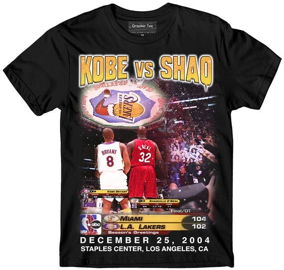 Kobe vs Shaquille Vintage Basketball T-shirt