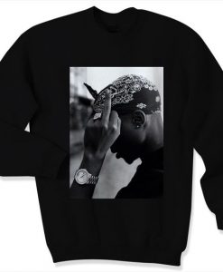 tupac middle finger hoodie