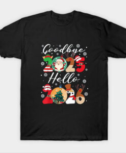 Goodbye 2025 Hello 2026 Happy New Year's Eve Christmas T Shirt