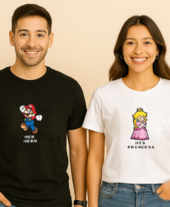 Her Hero His Princess Super Mario Couple T Shirt