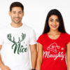 Nice Naught Couples Christmas Shirts