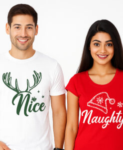 Nice Naught Couples Christmas Shirts